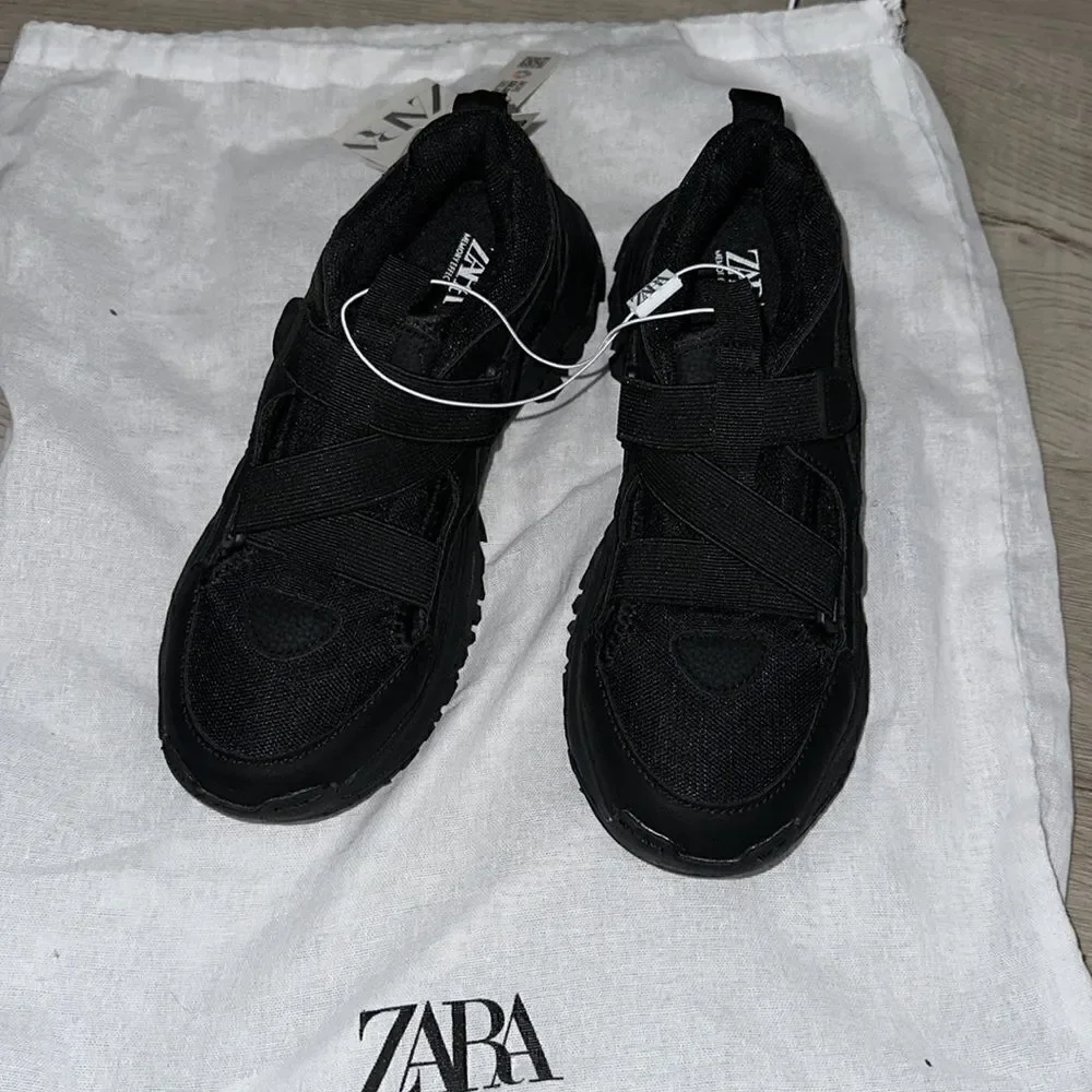 ZARA Kids | Black | OPEN TECHNICAL SNEAKERS